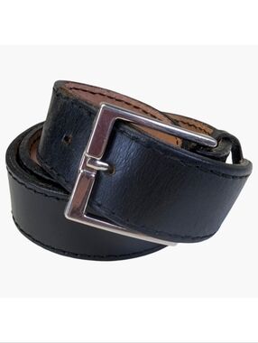 Nicholl Heavy Leather Workwear Belt Size 30 Black Structured 1.4" Wide